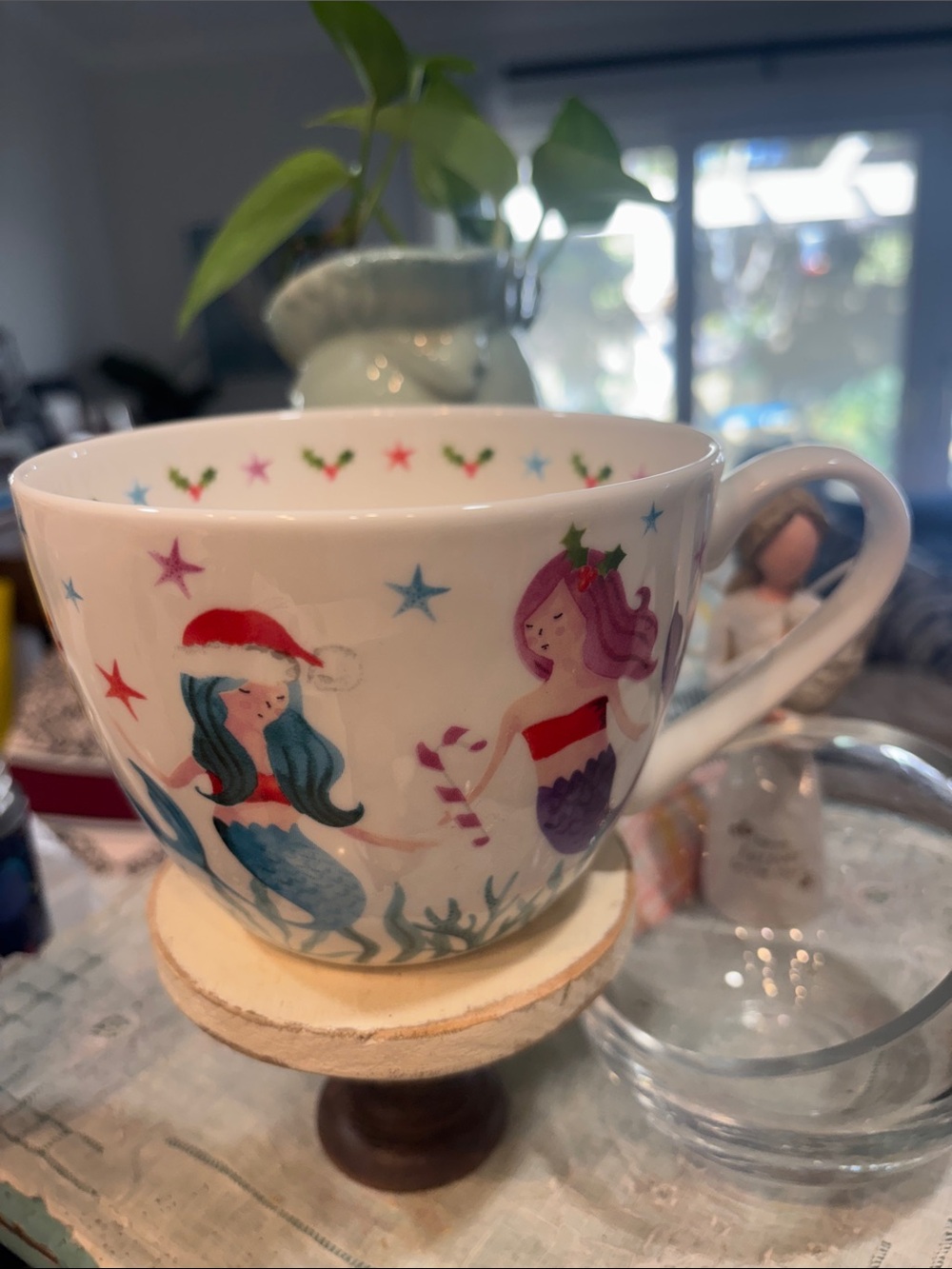 Portobello By Design Holiday Mermaid Ceramic Teacup